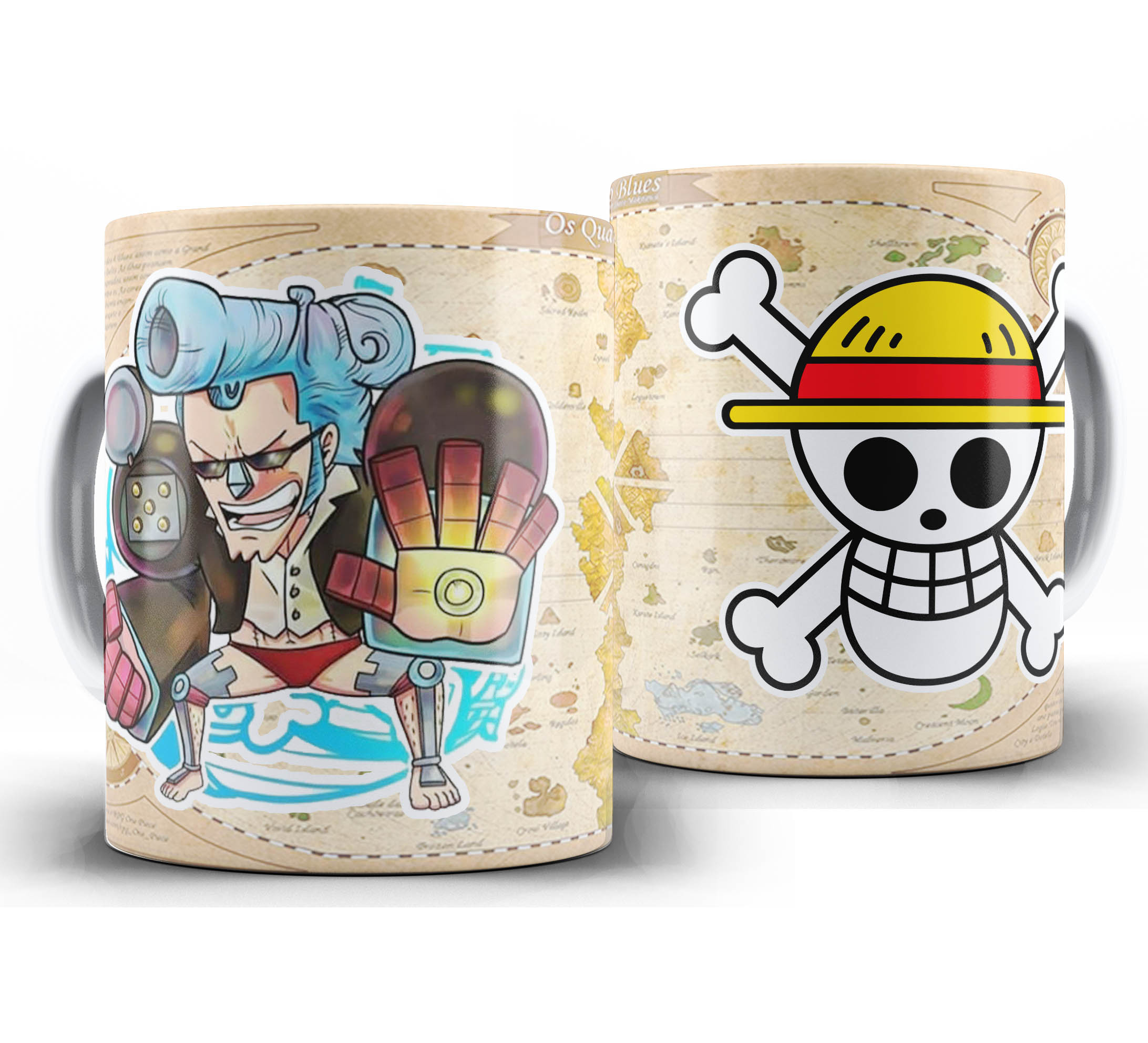 Caneca Anime - One Piece Chibi - Chapeu de Palha - Franky